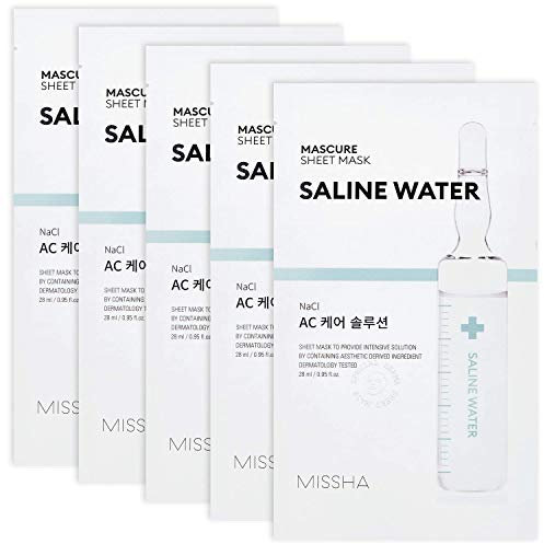 MISSHA - Maschera Viso Ac Care Solution Sheet Mask NaCl | Cura Specifica per Acne | Purificante e Antisettica con NaCl | Include Acido Salicilico ed Estratti Botanici, 1 Unità