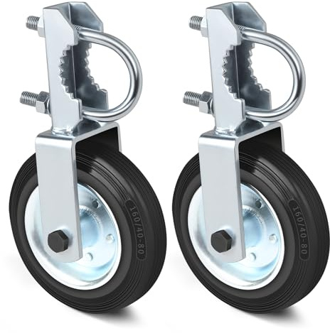 Mofeez Gate Wheel for Metal Swing Gate with 1-5/8 Thru 2 Gate Frames, Gate Support Wheel for Chain Link Fence (Set of 2)