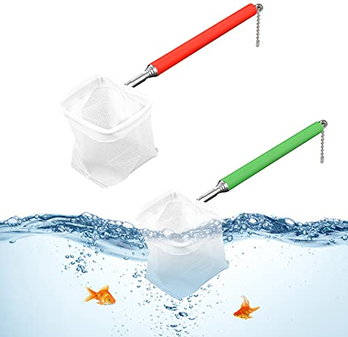 Dasyusuo Aquarium Fischnetz 2Pcs Garnelen Fangnetz Aquarium Angeln Fischer Netz Ausziehbar Fischnetz Garnelen Kescher für Aquarium Fische Garnelen