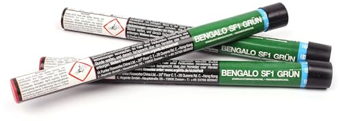 Funke Bengalfackel Handfackel Bengalo Bengalfeuer Titan-Funken Vulkan Lanzenlicht Fontäne Feuerwerk 60 Sekunden (5 Fackeln, Grün)