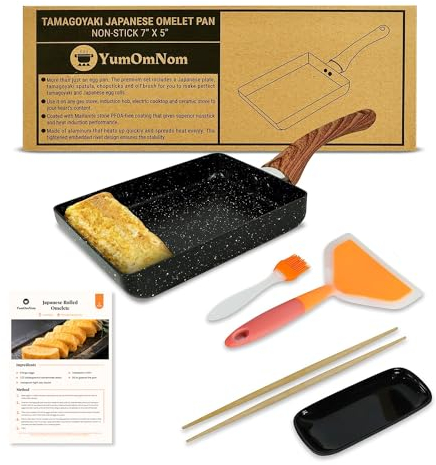 Tamagoyaki Pan - Japanese Omelette Maker, Nonstick, 7 x 5 Black