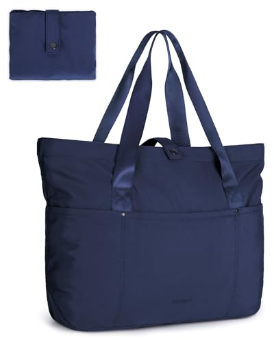 BAGSMART Tote Bag for Women, Foldable Tote Bag With Zipper Travel Large Shoulder Bag Handbag for Work