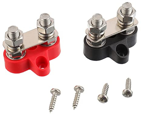 EPLZON M8 5/16 2 Stück Anschlussbolzen Batterieklemmenblöcke 12-48V DC Sammelschiene Busbar für Wohnmobil LKW Camper Boot