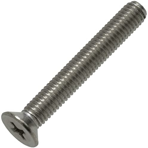 AERZETIX - C59552 - Satz von 10 Metallschrauben M5x35 mm mit senkkopf - PH2-schlitz - DIN 965 - edelstahl A2 - metrisches standardgewinde - schraubendreher für die montage befestigung