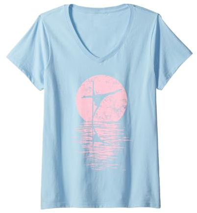 Damen Pole Dance Tänzerin, Stangentanz, Pole Dancing Poledance T-Shirt mit V-Ausschnitt