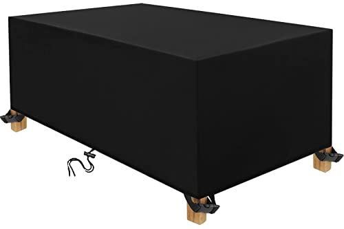TopSoul Housse Salon de Jardin 150x90x75cm Housse de Table Jardin Rectangulaire Couverture de Protection Meubles ​Bâche Salon de Jardin Imperméable Anti-UV 600D Oxford Bache Table Exterieur