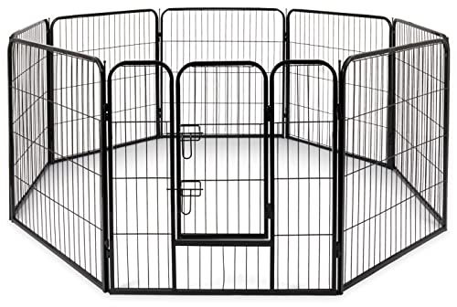 VOSS.PET Freilaufgehege XL Welpenauslauf, 81x78cm, individuell aufbaubar, Welpengitter, mit Tür, Innen- und Außenbereich, Hundelaufstall, Hunde, Welpen, Kleintier