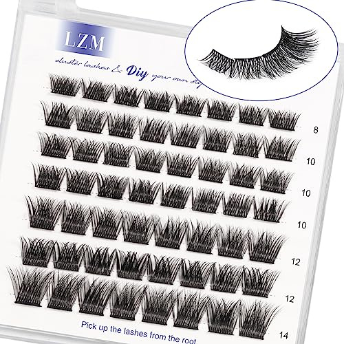 LZM Einzelne Wimpern Fake Lashes 8-14mm C Curl Falsche Wimpern Natürlicher Look Wiederverwendbar Künstliche Wimpern Einzeln DIY Cluster Eyelashes Natürliche Wimpern ( Luckies-mix )