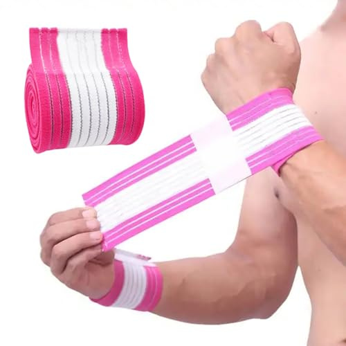 MenYiYDS 2 Pcs Muñequera, muñequera, muñequera elástica, muñequera para el túnel carpiano - Correa de compresión Ajustable - Tejido elástico y Transpirable (Blanco + Rojo)