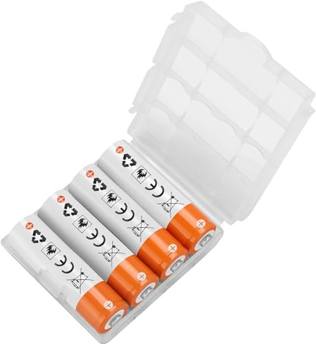 Fitinoch 4 Pack Rechargeable 1.5V AA Size Lithium Batteries, Long-Lasting Double A Battery 2600mWh for Blink Camera, 4 Pack(No Charger)
