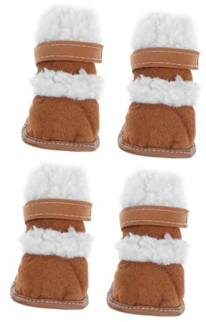 COLLBATH 2paare Hundeschuhe Kurzstiefel Mit Rutschfester Sohle Für Draußen Warm Pfotenschutz Für Hunde Und Welpen Khaki