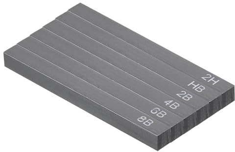 PATIKIL Komprimierte Kohlestifte, 6er Pack 2H/2B/4B/6B/8B/HB Kunstbedarf Skizzierstifte für Künstler zum Zeichnen, Skizzieren, Schattieren, Malen, Schwarz