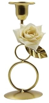Display Kandelaber Rose Kerzenständer Metall Eisen Handwerk Hochzeit Kandelaber 1pc Blumen Ring Wachs Kerze Stand Center Stück Dekoration Dekoration Kerzenhalter (Farbe