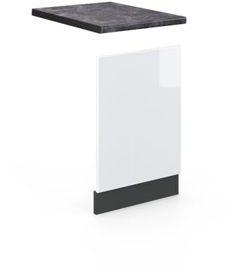 Vicco façade Fame-Line, Blanc Haute Brillance/Anthracite, 45 cm, PT Anthracite