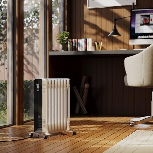 ECOSO Kylo 2000W White UK Plug WiFi Oil Filled Smart Electric Radiator - 595mm x 240mm