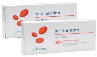 gef + medica - 2 Test Ferritina e Anemia Kit Rapido per Controllo Carenza di Ferro nel Sangue