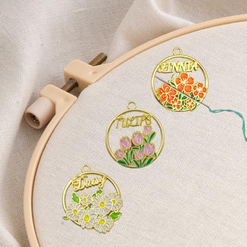 3 st Flower Series Needle Minder Magne, Needle Minder Magnet, söta nålhållare, korsstygnsbroderi handarbete tillbehör (blomkort)