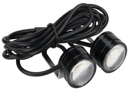 Phare de Travail antibrouillard 2 Pièces LED Moto Stroboscope Feux de Conduite Lumineux Antibrouillard Phare 12V Feux Diurnes Moto Accessoires