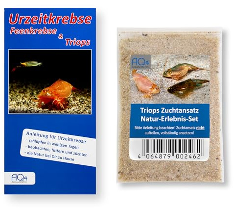 Triops Zuchtansatz Natur-Erlebnis-Set ca. 100 Urzeitkrebs-Eier in Sand | Zuchtansatz zum Starten oder Nachfüllen einer Triopszucht, für Einsteiger, für junge und alte Tierfreunde
