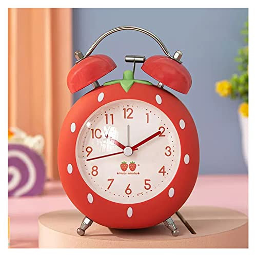 GBEVAUEIO Sveglia Sveglia Doppia Campana Home Desktop Sveglia Scrivania Tavolo Orologio Analogico Silenzioso con Luce Notturna Sveglia Comodino(Red)
