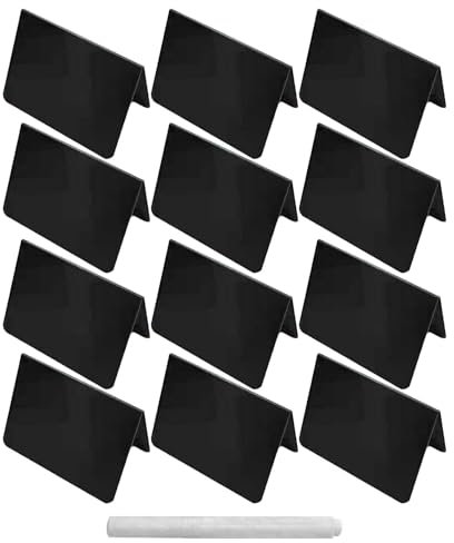 Míni Tafeln Zum Beschriften | Kleine Kreidetafel Schilder Mit Staffelei Stehen | Tischkarten Zum Selber Beschriften | Schwarze Tafel Zur Anzeige Von Essen, Ort, Name, Geschäft, Dessert