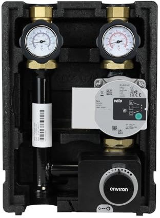 ENVIRON - Gruppo Pompa ENECO001T DN25 | con Miscelatore a Tre Vie, Servomotore 230V e Pompa ad Alta Efficienza | Riscaldamento Riscaldamento a Pavimento Miscelatore per Riscaldamento Pompa di