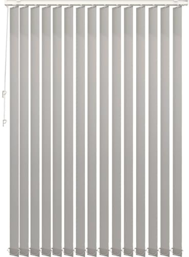 PANDAHOME Estor Vertical Oslo 100 % poliéster, Lamas pivotantes para Regular la luz, fácil instalación con Kit y Barra Ajustable. Ideal para Ventanas Grandes. Blanco o Gris, hasta 250x260 cm.