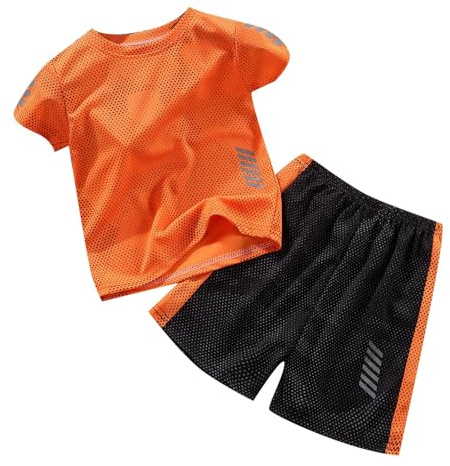 2 Piezas Traje Deportivo para Niños,Conjunto Niño Cuadros Camisa de Manga Corta 2Pcs Conjuntos Ropa y Pantalones Cortos Conjunto verano Niños 1-9 Años