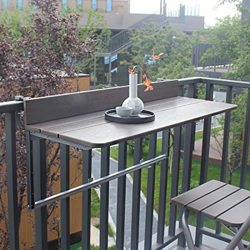 ACRaBoss Outdoor Side Tables Outdoor Indoor Folding Hanging Table, Adjustable Balcony Hanging Railing Table,Small Apartment Computer Desk, Bar Lifting Folding Desk, for Patio Garden Deck/80*37Cm/31.4*
