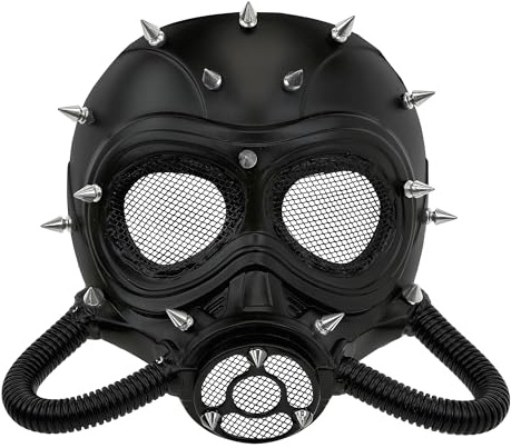W WIDMANN Milano Party Fashion - Gasmaske aus Hartplastik, schwarz, Accessoire für Steampunk-, Soldaten-, Militär Kostüme
