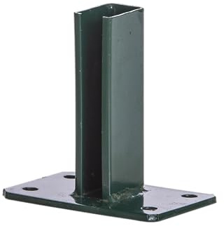 Dübelplatte Pfostenschuh Premium Standfußplatte Fußplatte für Zaunpfosten - L-Steine Betonsockel - 60x40mm Pfostenträger Aufschraubhülse (Moosgrün, 150mm)