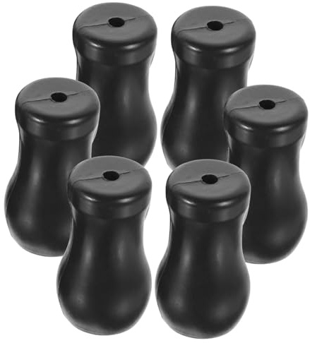 ULTECHNOVO 6 Pezzi Pomelli per Cordoncini Tende in PVC Nero Accessori Resistenti per Tende e Veneziane e Ufficio Facili da Abbinare Usare