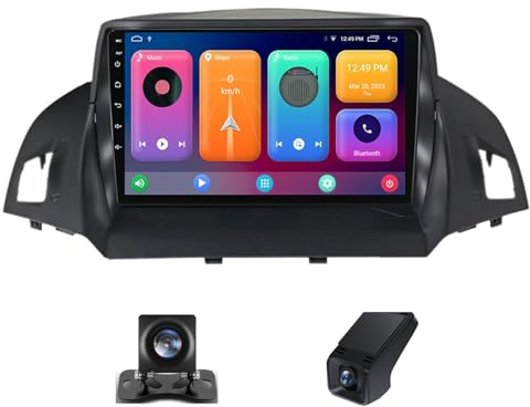 Android 13 Double Din Car Stereo Head unit For Ford Kuga 2 Escape 3 2012-2019 9 Inch Touchscreen Bluetooth Car Stereo with FM/DVR+Reverse Camera/Wifi/DSP/Steering Wheel Controls(NF-2)