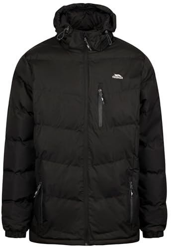 Trespass Men's Padded Jacket Blustery - Casual Winter Casual Jaket, Drawcord Hem, Adjustable Zip-Off Hood, Elasticated Cuffs, Low Profile Zips, Waterproof, Windproof