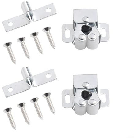 Sistema di chiusura a pressione per armadi e cassetti, sostituisce maniglie, chiusura ammortizzata, materiale (zinco bianco)