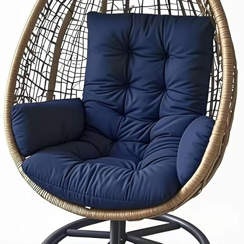 Generico Cuscino per Poltrona Sospesa Esterno in Poliestere Impermeabile, Imbottitura PP Cotton Alta Densità, Seduta Ergonomica per Altalena e Giardino, Ricambio Universale,Navy Blue