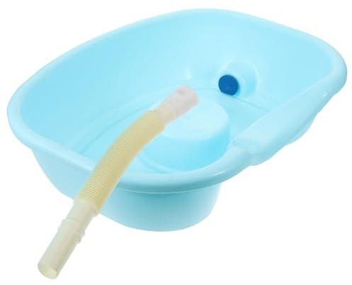 Bacinella per Lavaggio Chioma Letto in Abs con Tubo | Colore Verde Chiaro, Uso Domestico Vicino al Comodino, Flusso Dell’acqua Regolabile