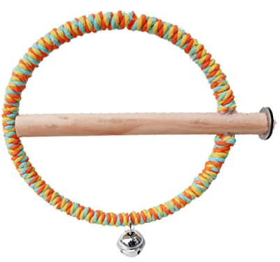 Vogelspielzeug, Naturholz, Sitzstange, Papagei, Holzständer, Käfig, Training, Kauspielzeug, Baumwollseil, mit Glocke für Papageien, Vogelsitzstangen für Käfig, für Sittiche, Sittiche, Papageien,