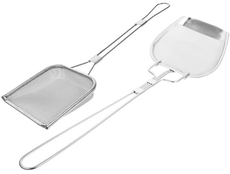Ciieeo Schiumarola Quadrata in Acciaio Inossidabile 2 Pezzi con Maglia Fine per Filtrare Olio e Grasso, Grande Capacità, Facile da Pulire, per Casa e Ristorante