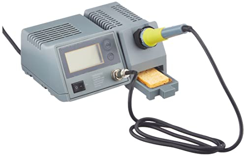 Velleman Lötstation Set 48 W mit LCD-Anzeige und keramischem Heizkörper, mit Lötkolben, Lötkolbenständer und Reinigungsschwamm, Lötset, Löt- und Entlötgeräte, einstellbare Temperatur 150-450 °C