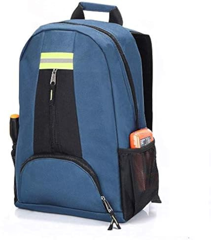 QEES borsa per attrezzi da elettricista, zaino impermeabile, zaino da elettricista resistente e durevole, con tasche multiple, compatibile con attrezzi Klein Tools, Hvac, CLC per chiave inglese (Blu)