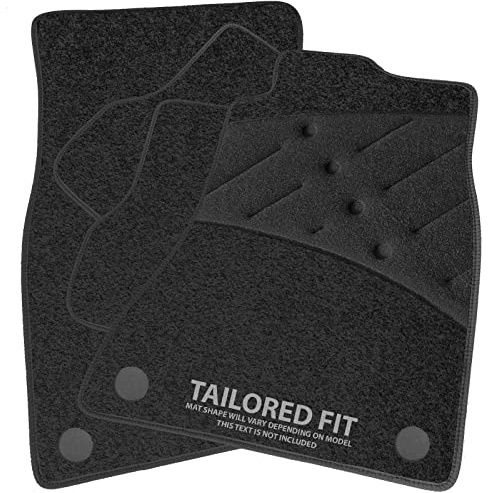 Car Mats to fit Peugeot 3008 (2017-2020) Charcoal Carpet with Black Ribbed Trim & Black Full Width Heel Pad [2161]