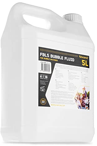 BeamZ 5 Liter Seifenblasenflüssigkeit für Seifenblasenmaschinen, Seifenblasen Flüssigkeit, Bubbles Fluid, Riesenseifenblaßen, Seifenblasenwasser - 5L Nachfüllkanister
