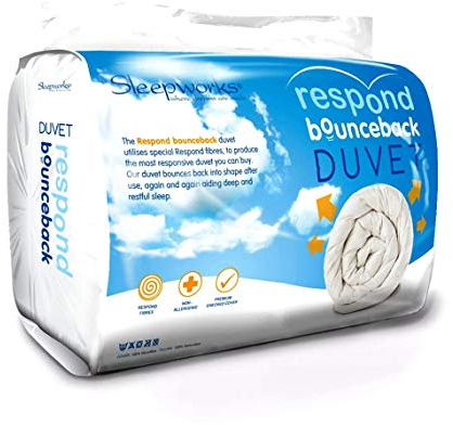 Sleepworks 16.5 Tog Extra Warm Cosy Respond Bounce Back Single Bed Size Microfibre Heavy Winter Duvet Quilt, Embossed Soft Touch, Made In The UK (135cm x 200cm) By Littens