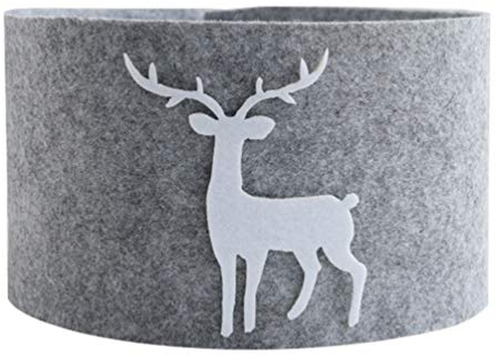 STOBOK 60CM Weihnachtsbaum Ring Filz Baumdecke Rentier Muster Weihnachtsbaum Rock Christbaumring Tannenbaum Teppich für Weihnachten Xmas Neujahr Party Dekoration Ornament