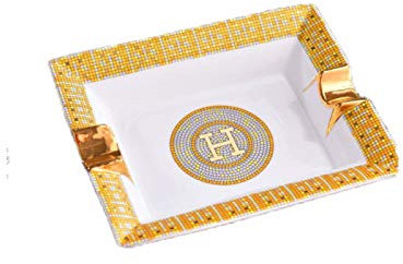 Cendrier à cigares céramique exquise pour extérieur ou intérieur Fumer Le Cigare Conception De Conduit De Gros Calibre Convient pour Le Bureau couleur blanc,White-M