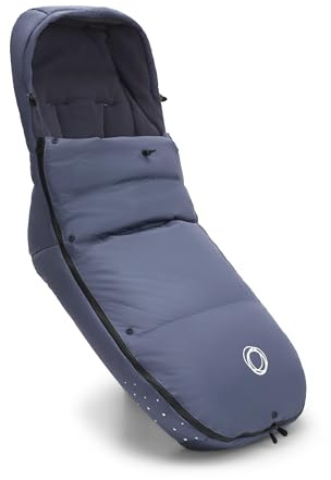 Bugaboo Performance Winter Fußsack für die kalte Jahreszeit, unverzichtbares Kinderwagen-Zubehör mit Kapuze und Zwei-Wege-Reißverschluss, Fußwärmer in Seaside Blue