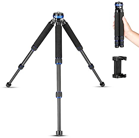 koolehaoda Tabletop Mini Tripod, Travel Portable Tripod with 1/4 and 3/8 Screw Mount and Extendable Leg Design, Max Load 10kg/22lbs,for DSLR Camera,Video Recorder,Cell phone(MT-03)