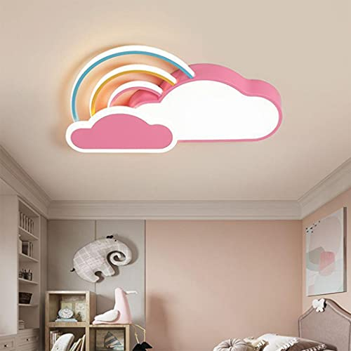 Deckenlampe LED Modern Dimmbare Deckenleuchte Fernbedienung Kinderleuchte Wolken Regenbogen Acryl Dekorative Kronleuchter Schlafzimmer Wohnzimmer Restaurant Jungen Mädchen Kinderzimmer Küche Büro
