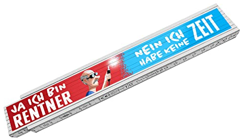 Ja ich bin Rentner nein ich habe keine Zeit witziger Meterstab aus Holz mit Spruch Zollstock für Rentner die in der Rente nicht aufhören zu arbeiten und gerne den ganzen Tag in